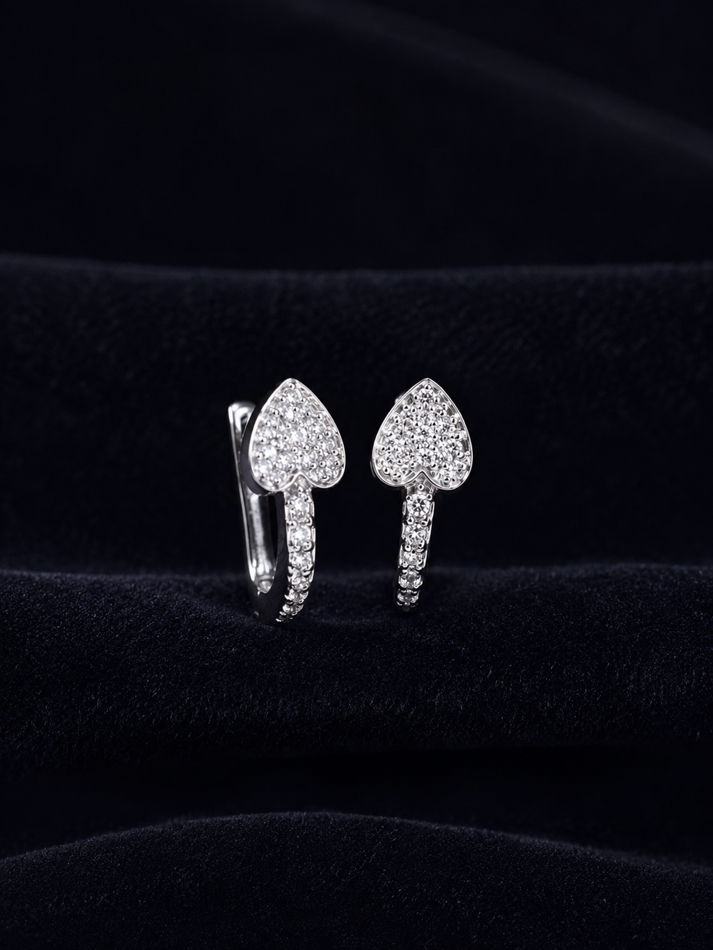 Elegant Heart Stud Hoops