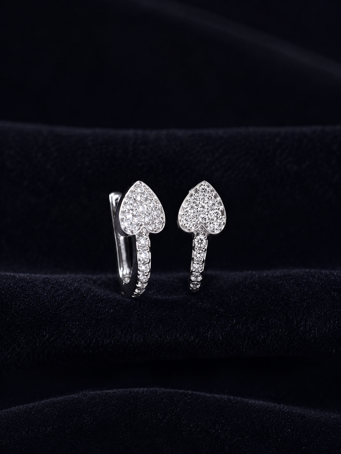 Elegant Heart Stud Hoops
