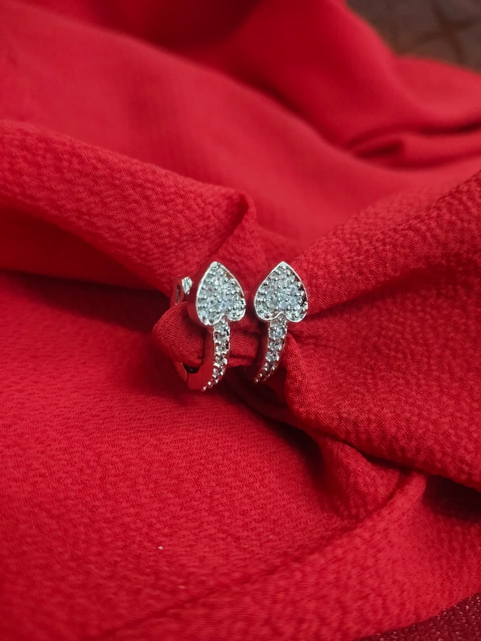 Elegant Heart Stud Hoops