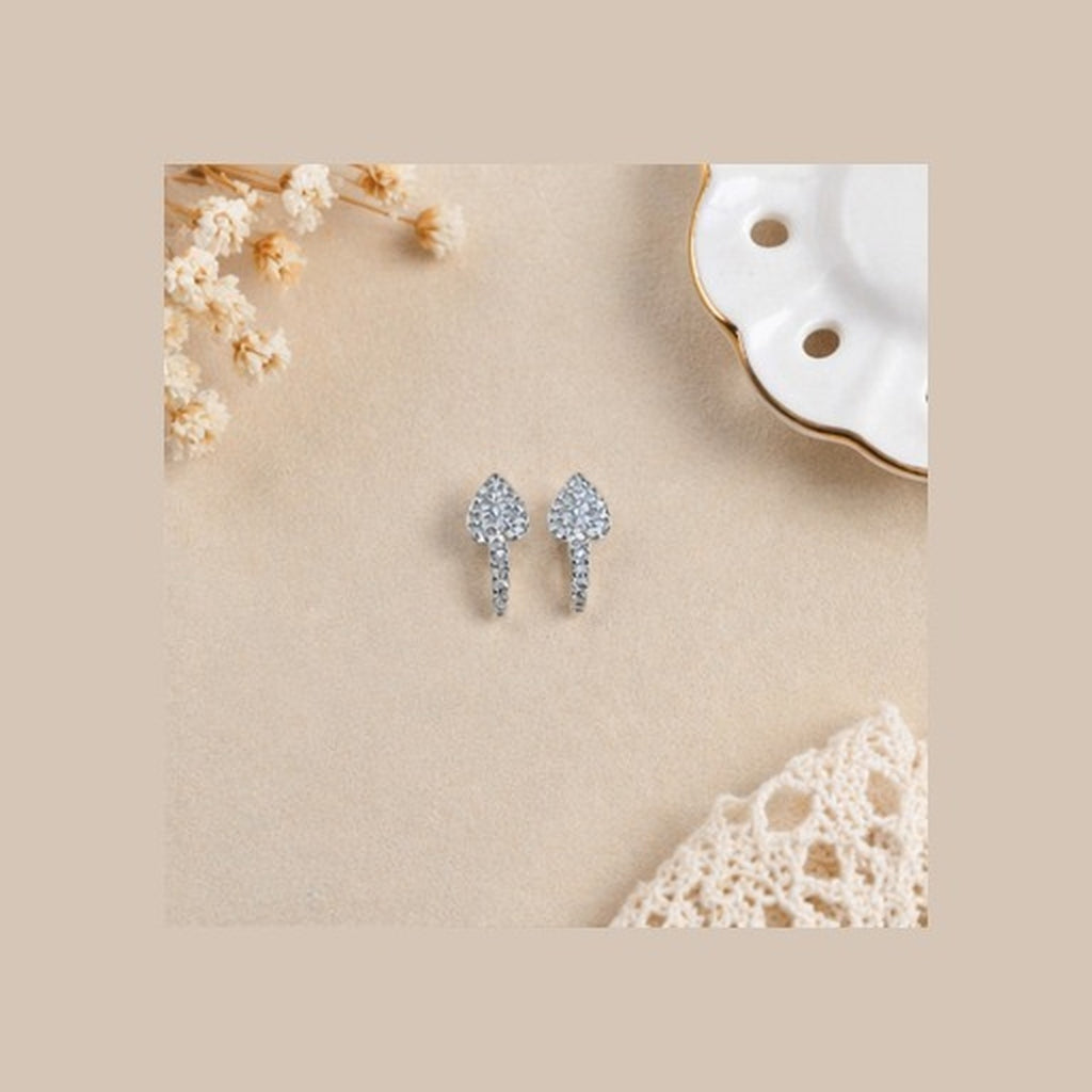 Elegant Heart Stud Hoops