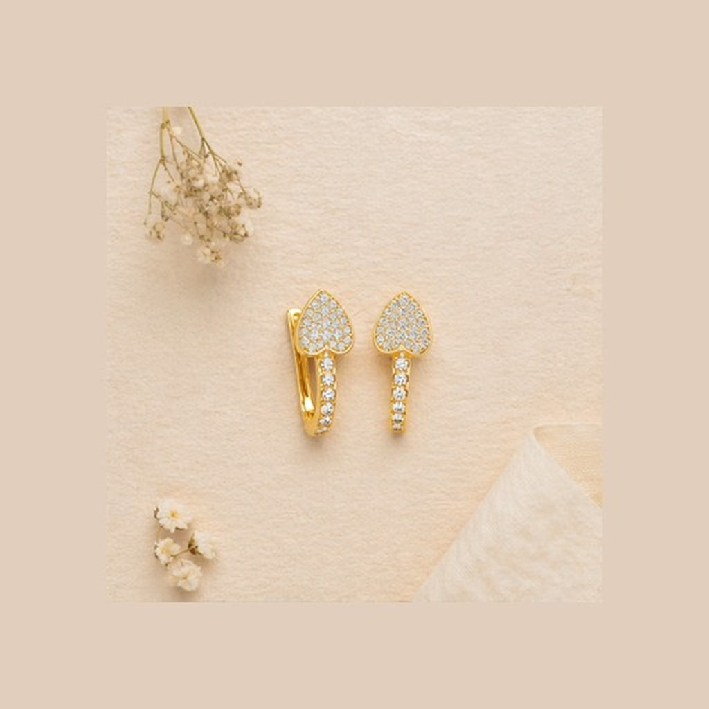 Elegant Heart Stud Hoops